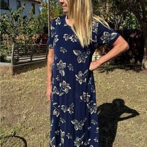 Navy Floral Maxi Dress